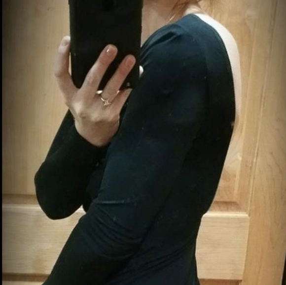 Bebe long sleeve open back floor length dress - Picture 4 of 6